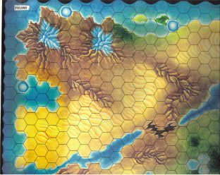 Warangel Accessory - Hexed Map of 1st Generation - Felinians {Felini} (Kenia) by Angelo Porazzi Games